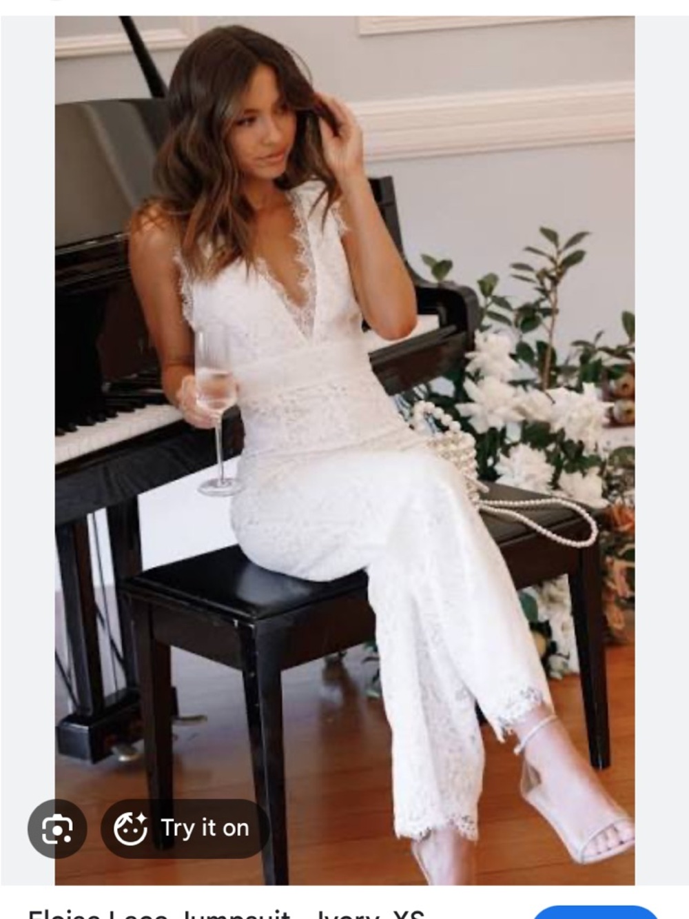 Petal & pup white Eloise lace jumpsuit SZ S